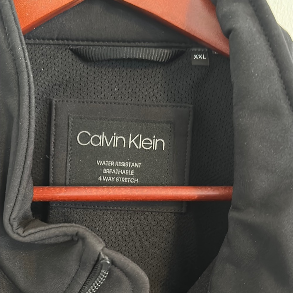 Calvin Klein Black Lightweight Shirt Jacket with Textured Fabric